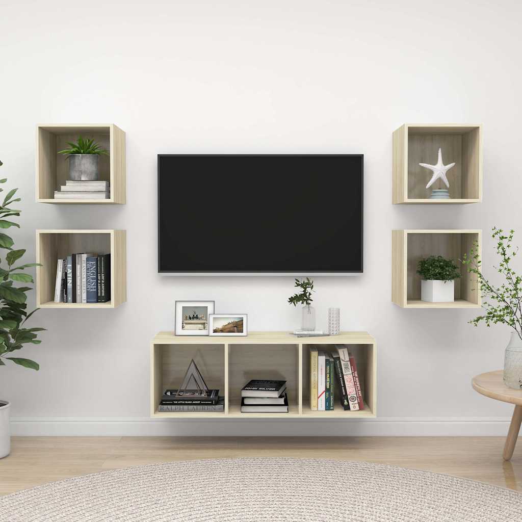 5-tlg. TV-Schrank-Set Sonoma-Eiche Holzwerkstoff