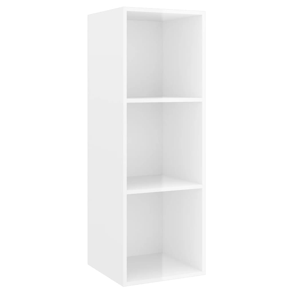 Ensemble de meubles TV 3 pièces, blanc brillant, matériau à base de bois