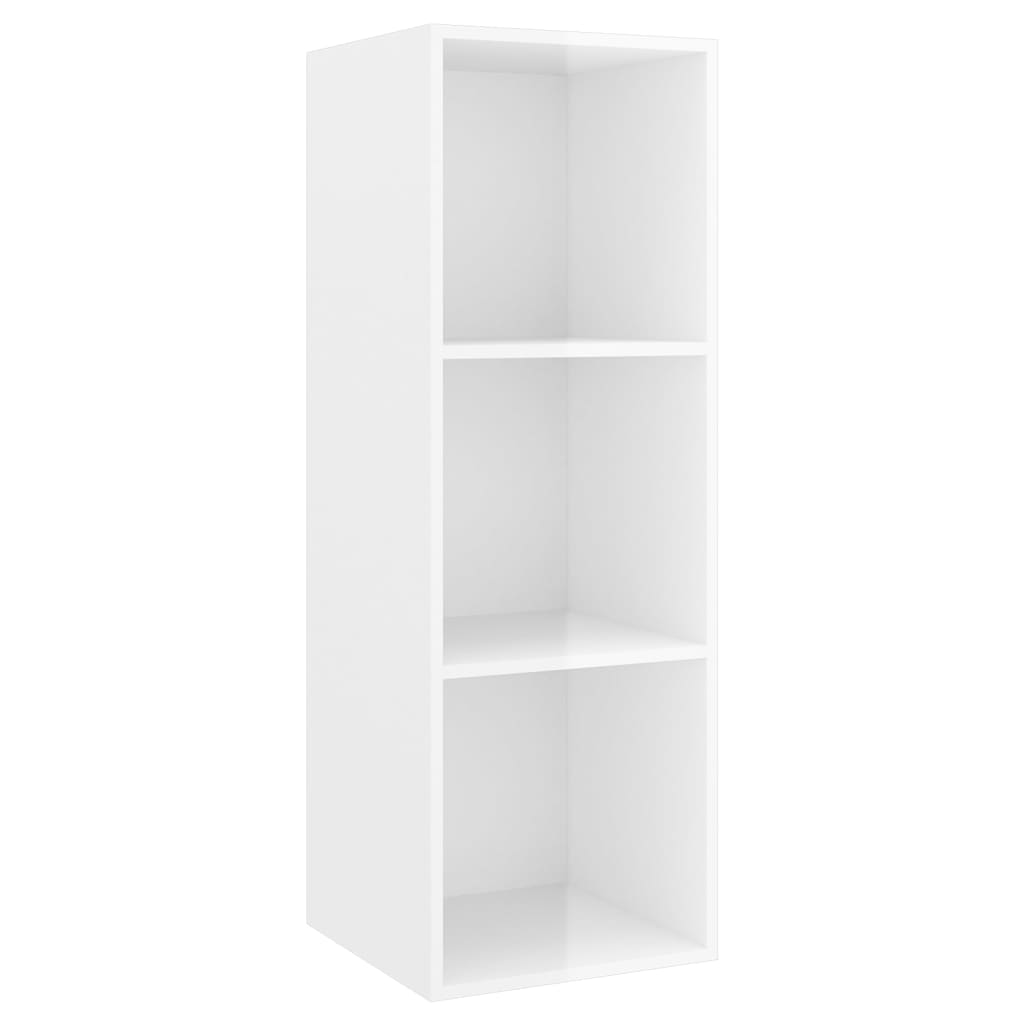 Ensemble de meubles TV 3 pièces, blanc brillant, matériau à base de bois