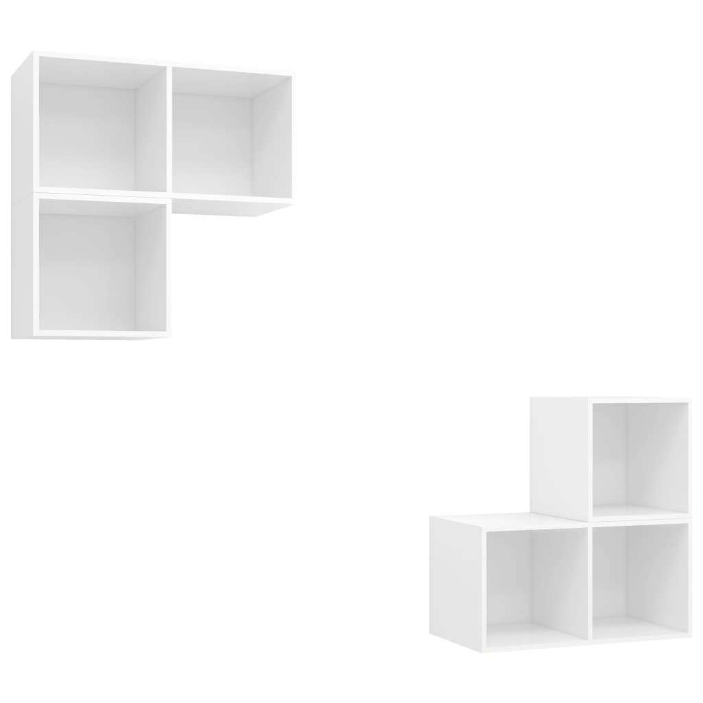 4-tlg. TV-Schrank-Set Weiß Holzwerkstoff