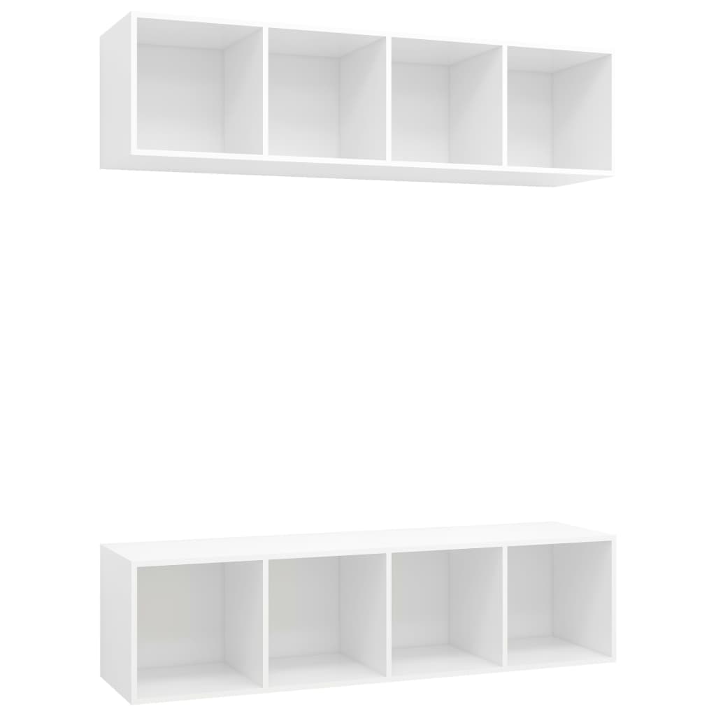 TV wall cabinets 2 pcs. White wood material