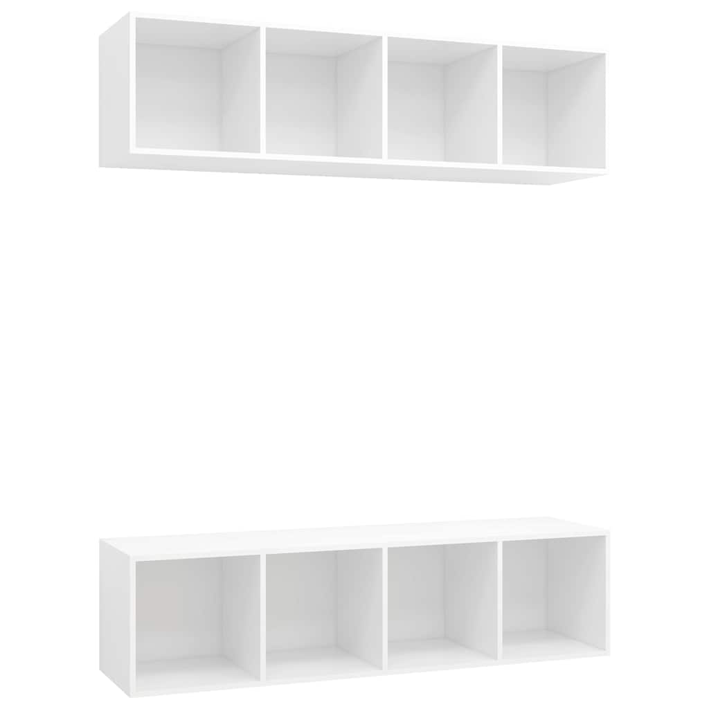 TV-Wandschränke 2 Stk. Weiß Holzwerkstoff
