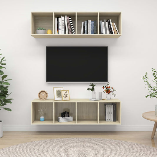 TV wall cabinets 2 pcs. Sonoma oak wood material