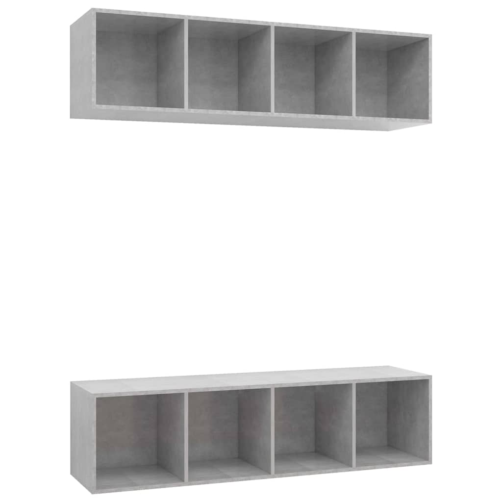 TV-Wandschränke 2 Stk. Betongrau Holzwerkstoff