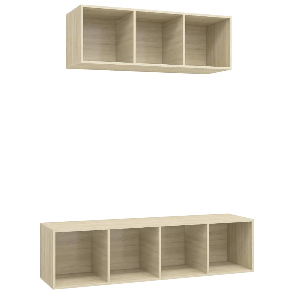 Ensemble de meubles TV 2 pièces en bois de chêne Sonoma