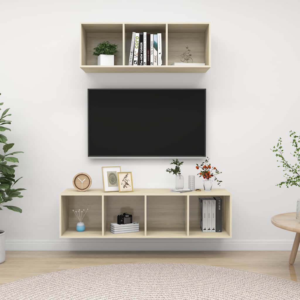 2-tlg. TV-Schrank-Set Sonoma-Eiche Holzwerkstoff