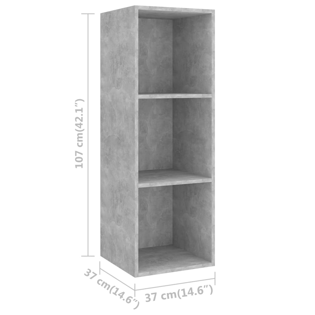 2-piece TV cabinet set concrete grey wood-based material