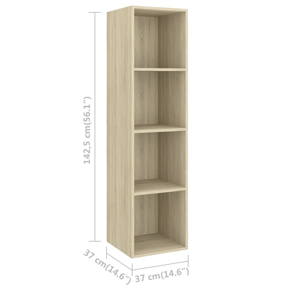 Ensemble de meubles TV 2 pièces en bois de chêne Sonoma