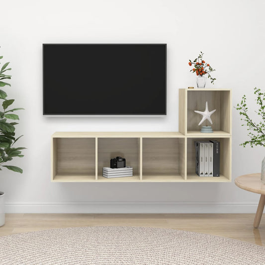 Ensemble de meubles TV 2 pièces en bois de chêne Sonoma