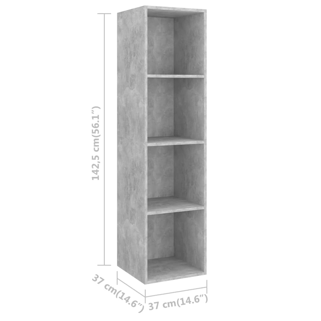 2-piece TV cabinet set concrete grey wood-based material