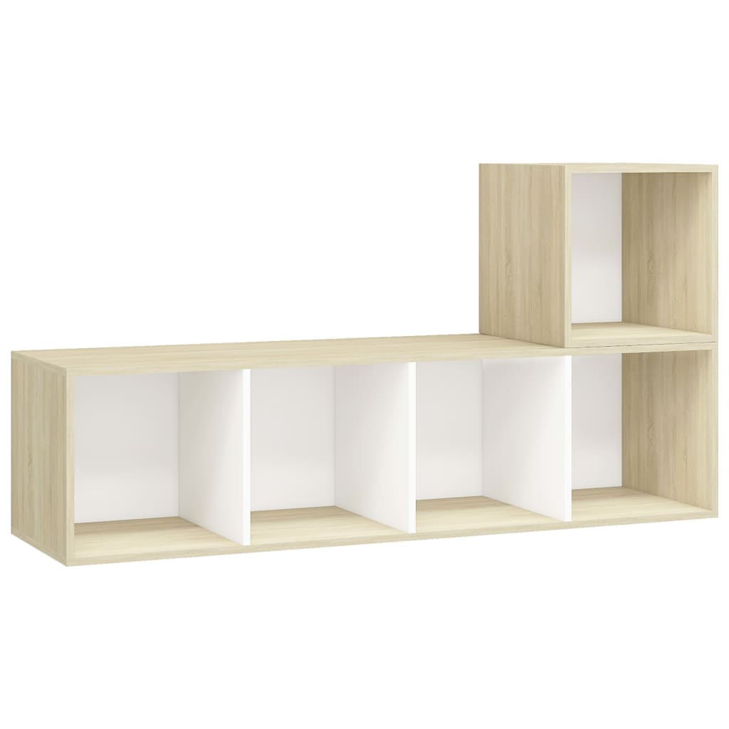 2-tlg. TV-Schrank-Set Weiß Sonoma-Eiche Holzwerkstoff