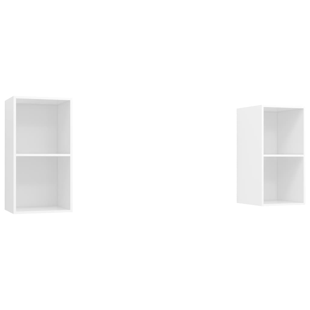 TV wall cabinets 2 pcs. White wood material