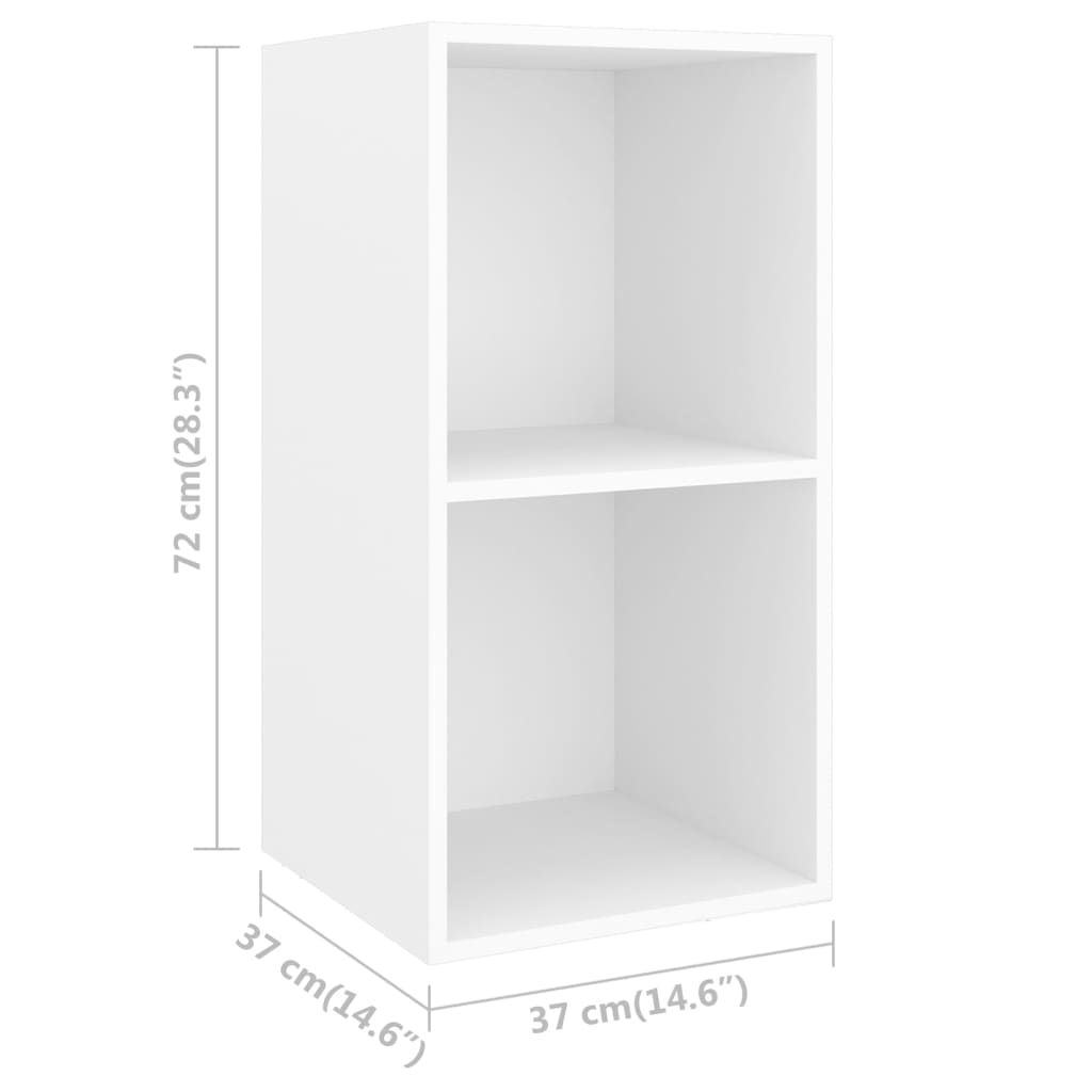 TV wall cabinets 2 pcs. White wood material