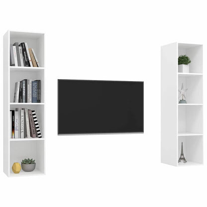 TV-Wandschränke 2 Stk. Weiß Holzwerkstoff