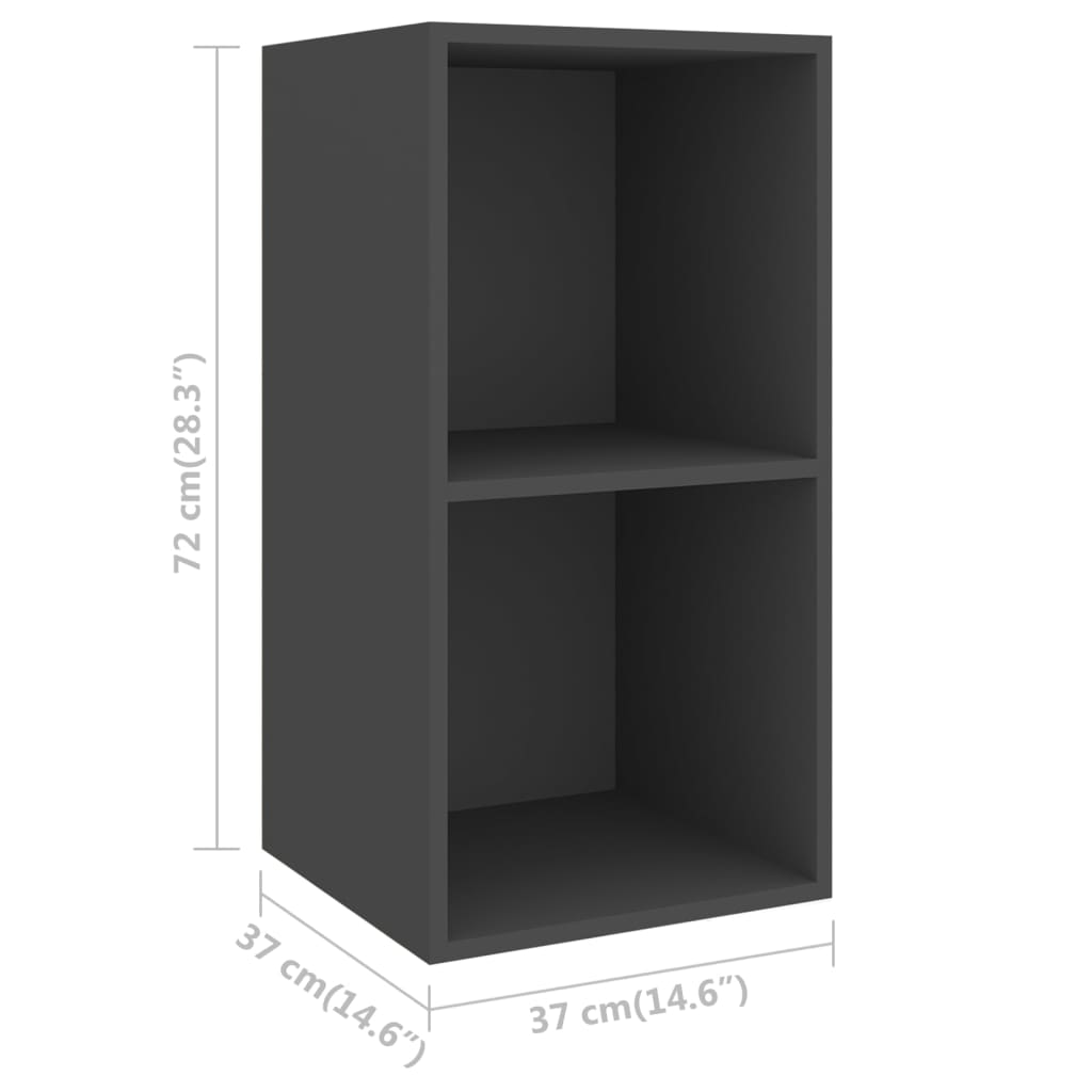 TV wall cabinets 4 pcs. Grey wood material