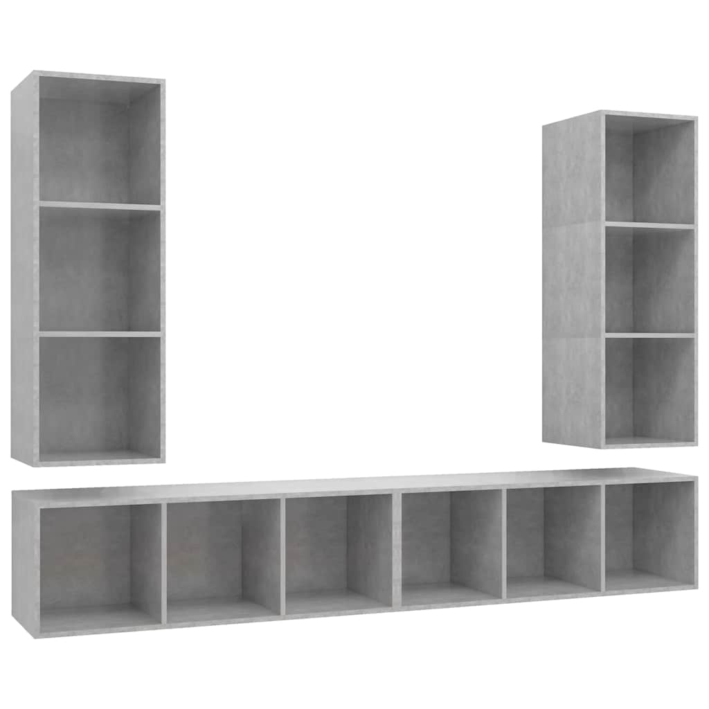 Wand TV Schrank | Wandmontiert 4 pcs 37 x 37 x 107,5 cm