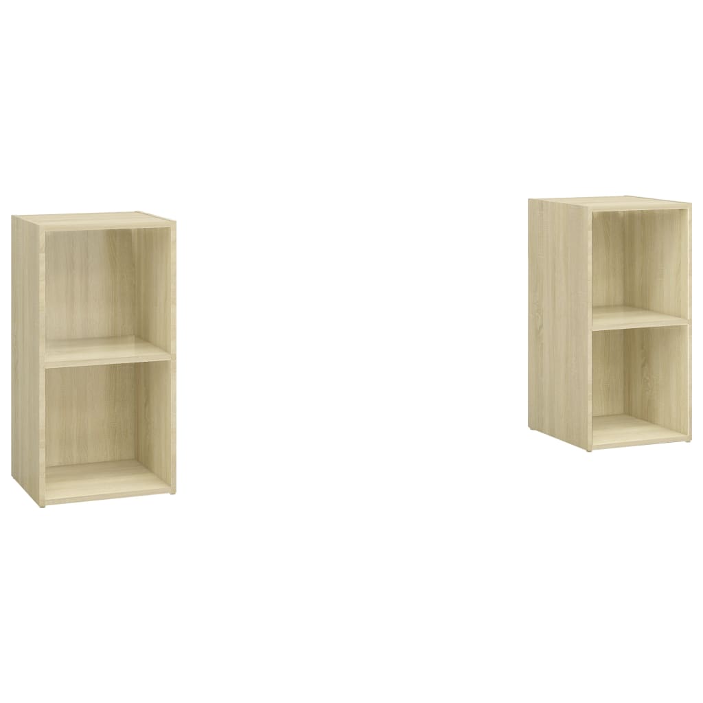 Meubles TV, lot de 2, en chêne Sonoma, 72 x 35 x 36,5 cm, matériau bois