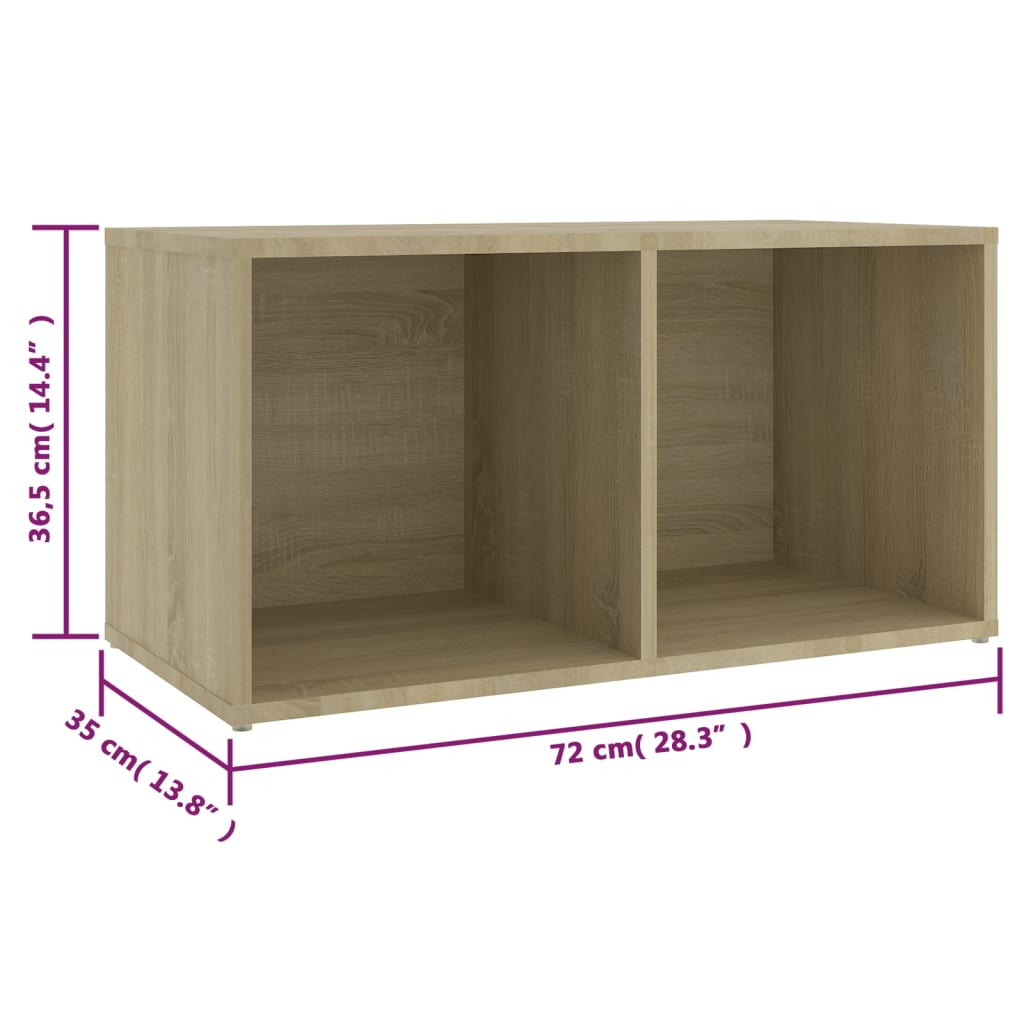 Meubles TV, lot de 2, en chêne Sonoma, 72 x 35 x 36,5 cm, matériau bois