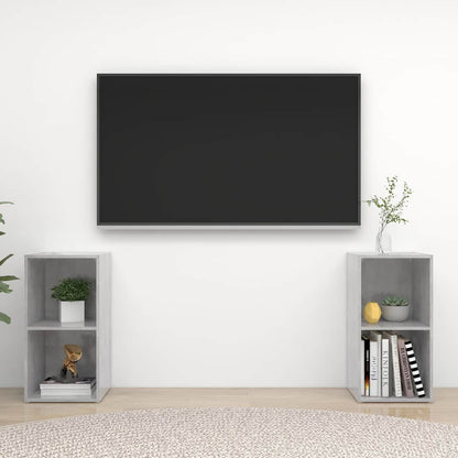 TV-Schränke 2 Stk. Betongrau 72x35x36,5 cm Holzwerkstoff
