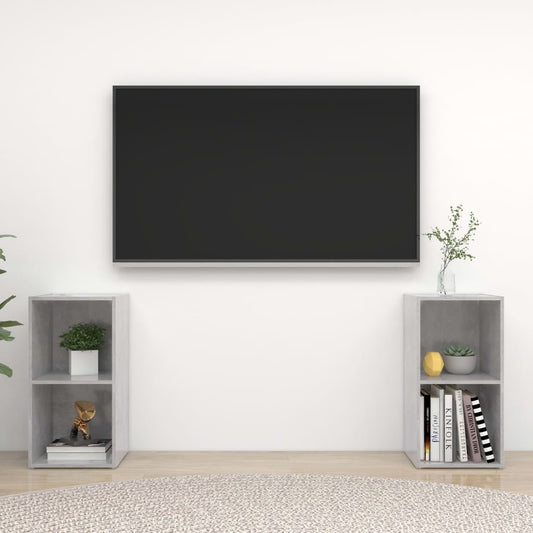 Meubles TV (2 pièces) gris béton 72 x 35 x 36,5 cm, matériau à base de bois