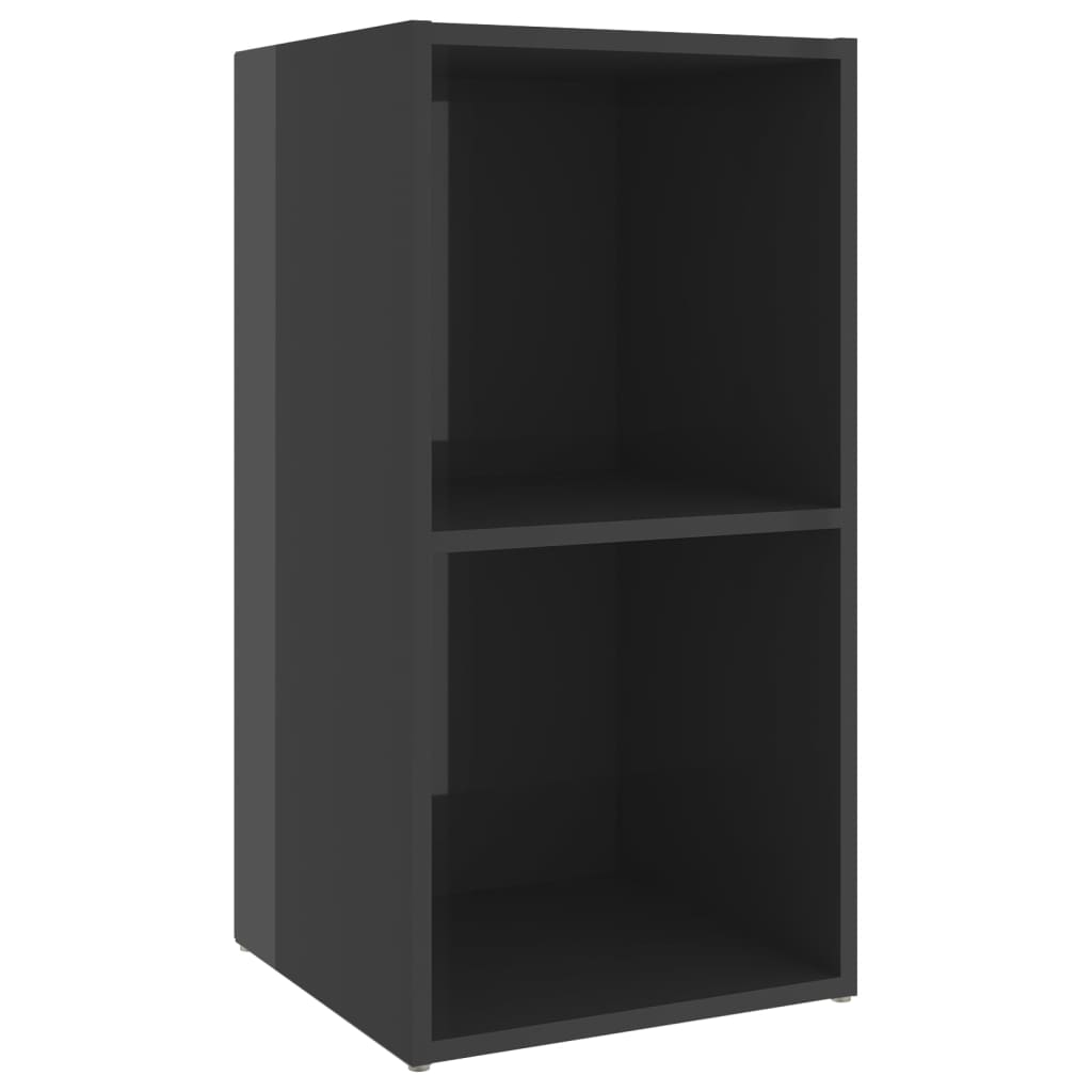 Meubles TV, lot de 2, gris brillant, 72 x 35 x 36,5 cm, matériau à base de bois