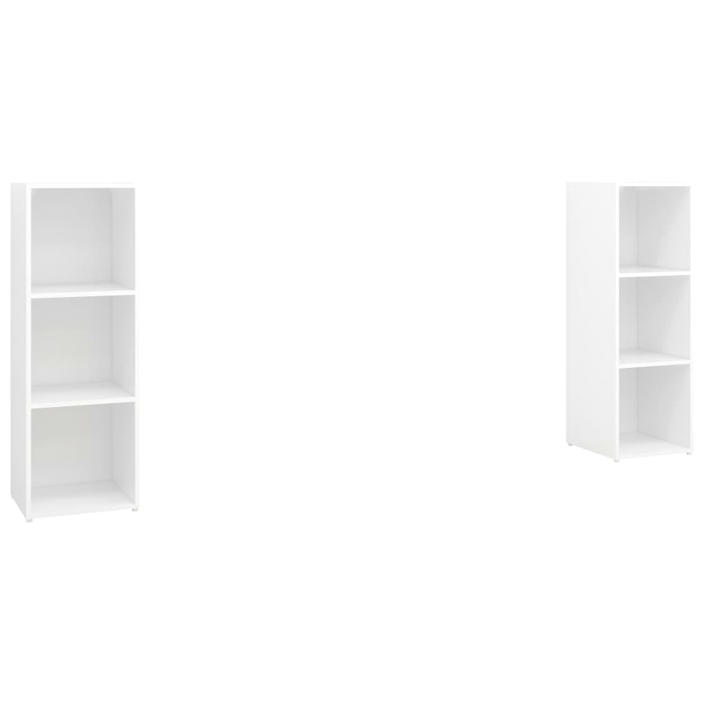 Meubles TV, lot de 2, blanc, 107 x 35 x 37 cm, matériau à base de bois