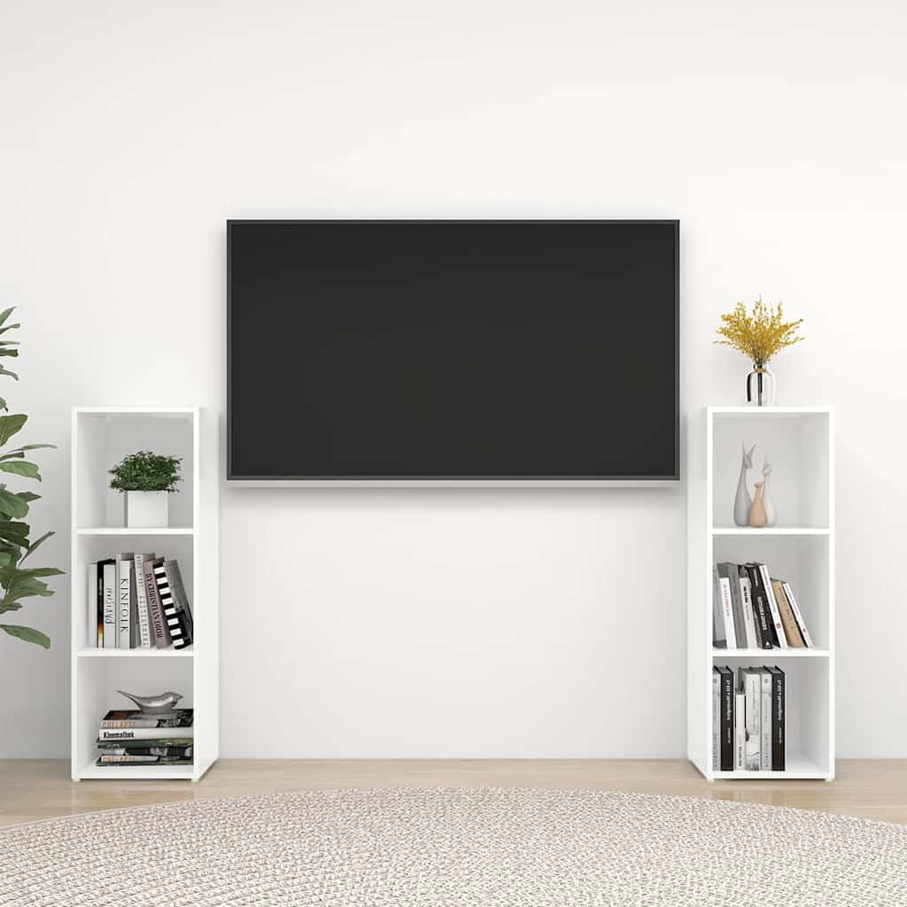 TV-Schränke 2 Stk. Weiß 107x35x37 cm Holzwerkstoff