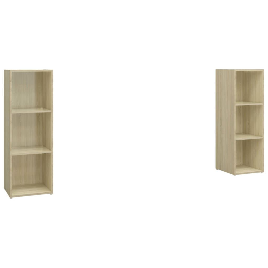 Meubles TV, lot de 2, chêne Sonoma, 107 x 35 x 37 cm, bois