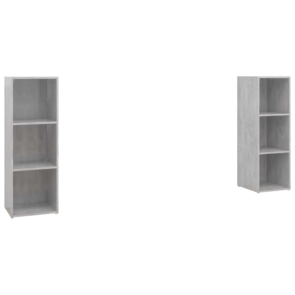 Meubles TV, lot de 2, gris béton, 107 x 35 x 37 cm, matériau à base de bois