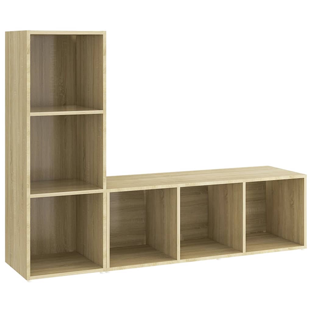 Meubles TV, lot de 2, en chêne Sonoma, 107 x 35 x 37 cm, matériau bois