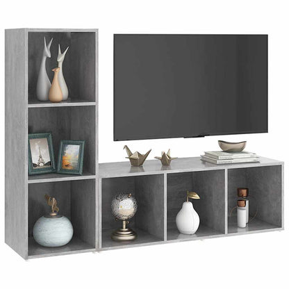 TV-Schränke 2 Stk. Betongrau 107x35x37 cm Holzwerkstoff