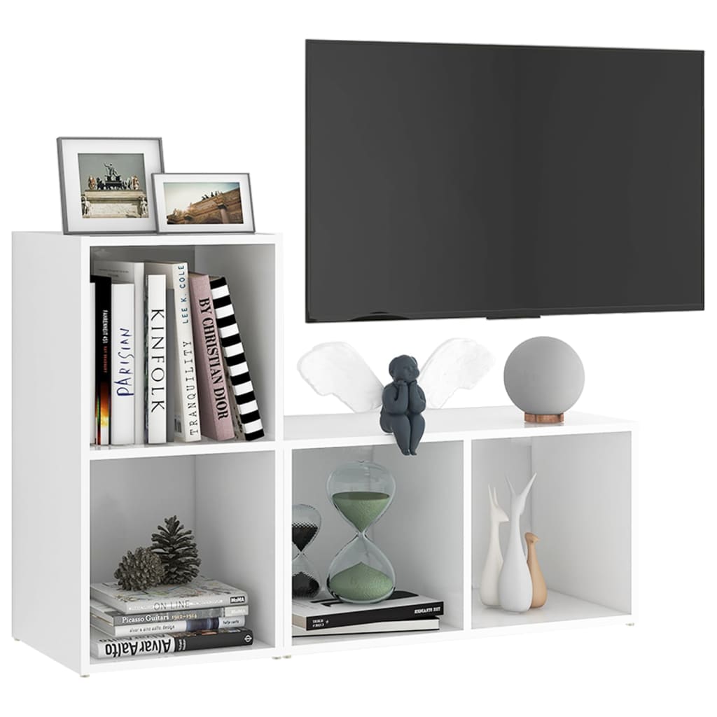 Meubles TV, lot de 2, blanc, 72 x 35 x 36,5 cm, en bois