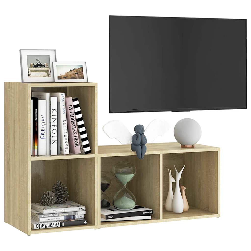 TV-Schränke 2 Stk. Sonoma-Eiche 72x35x36,5 cm Holzwerkstoff