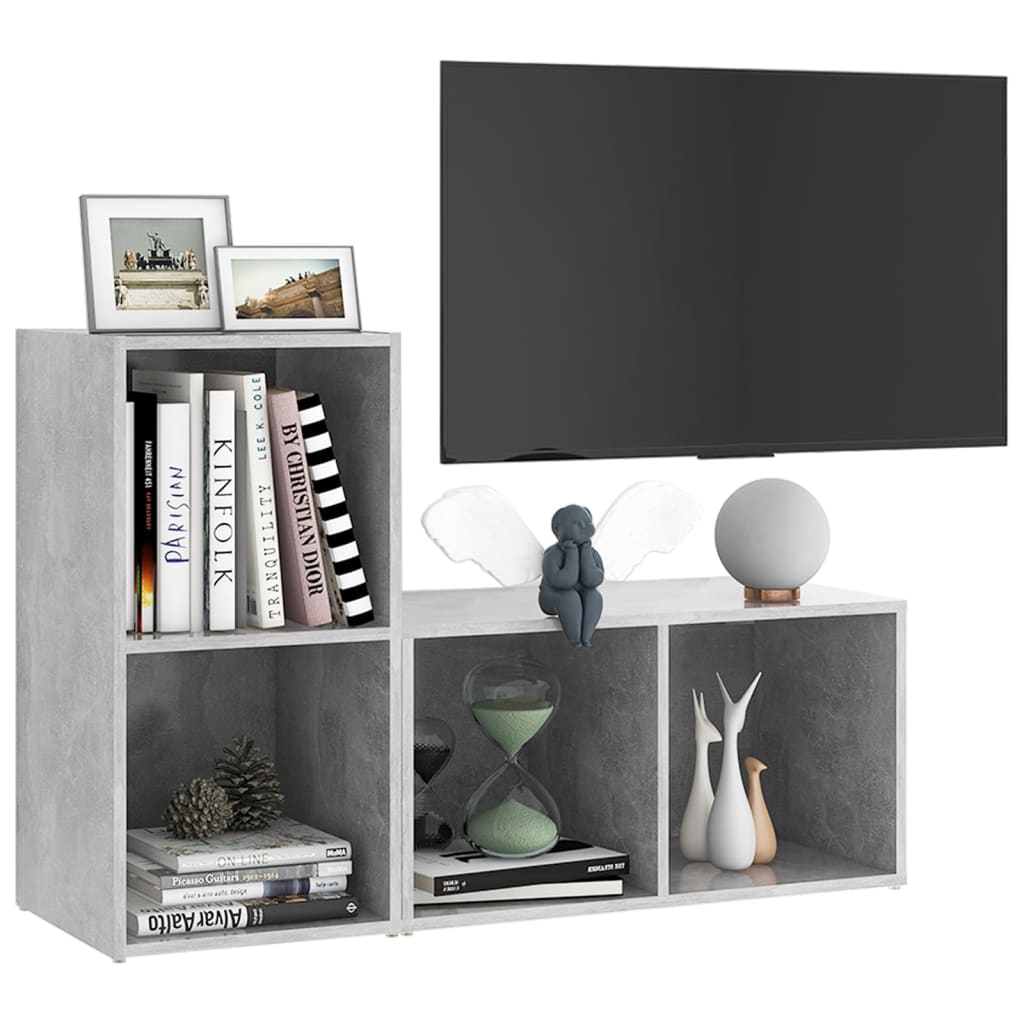 Meubles TV (2 pièces) gris béton 72 x 35 x 36,5 cm, matériau à base de bois