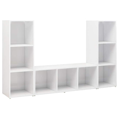 TV-Schränke 3 Stk. Weiß 107x35x37 cm Holzwerkstoff