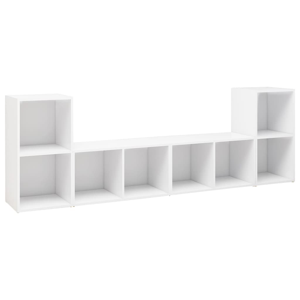 Meubles TV 4 pièces, blanc, 72 x 35 x 36,5 cm, matériau à base de bois