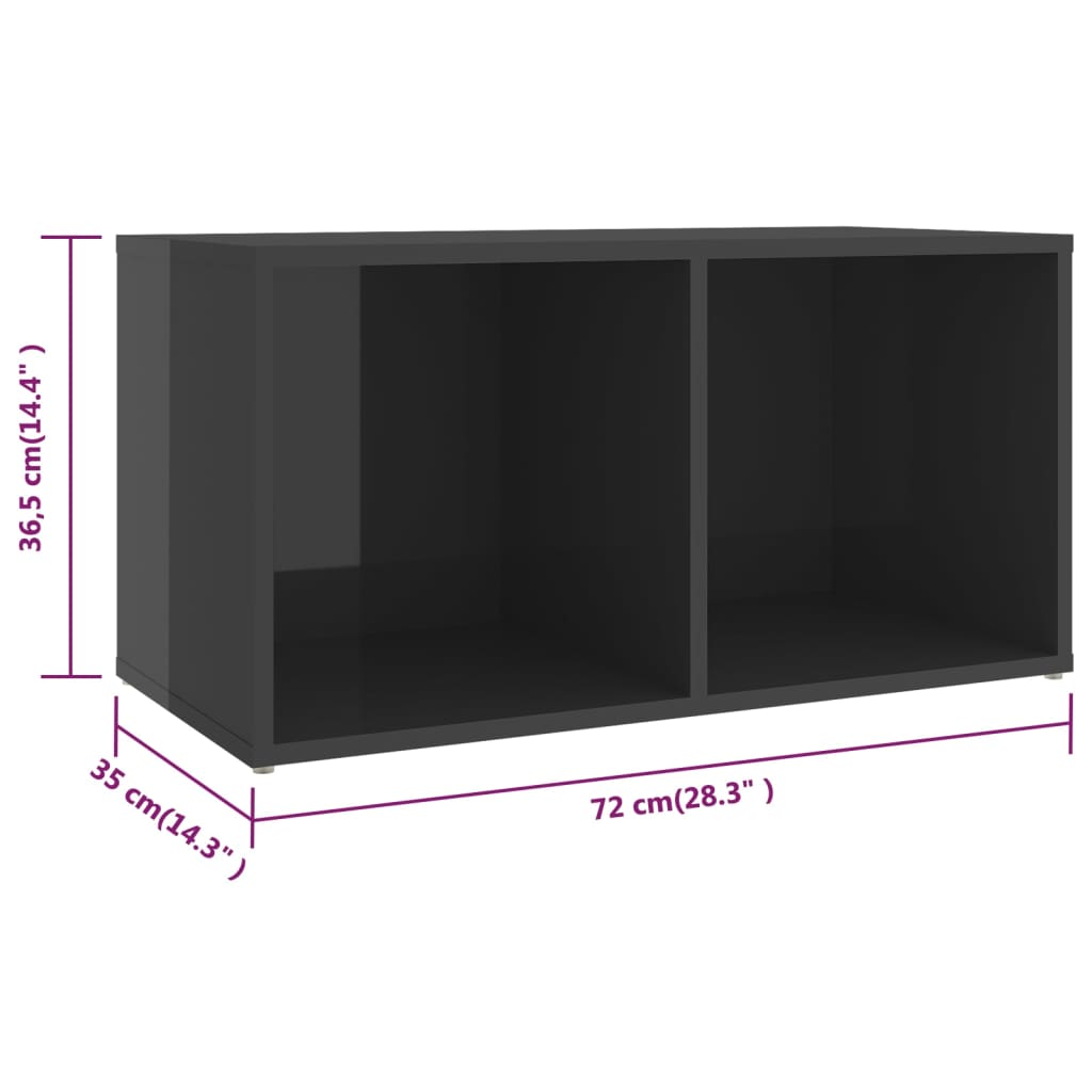 TV-Schränke 4 Stk. Hochglanz-Grau 72x35x36,5 cm Holzwerkstoff