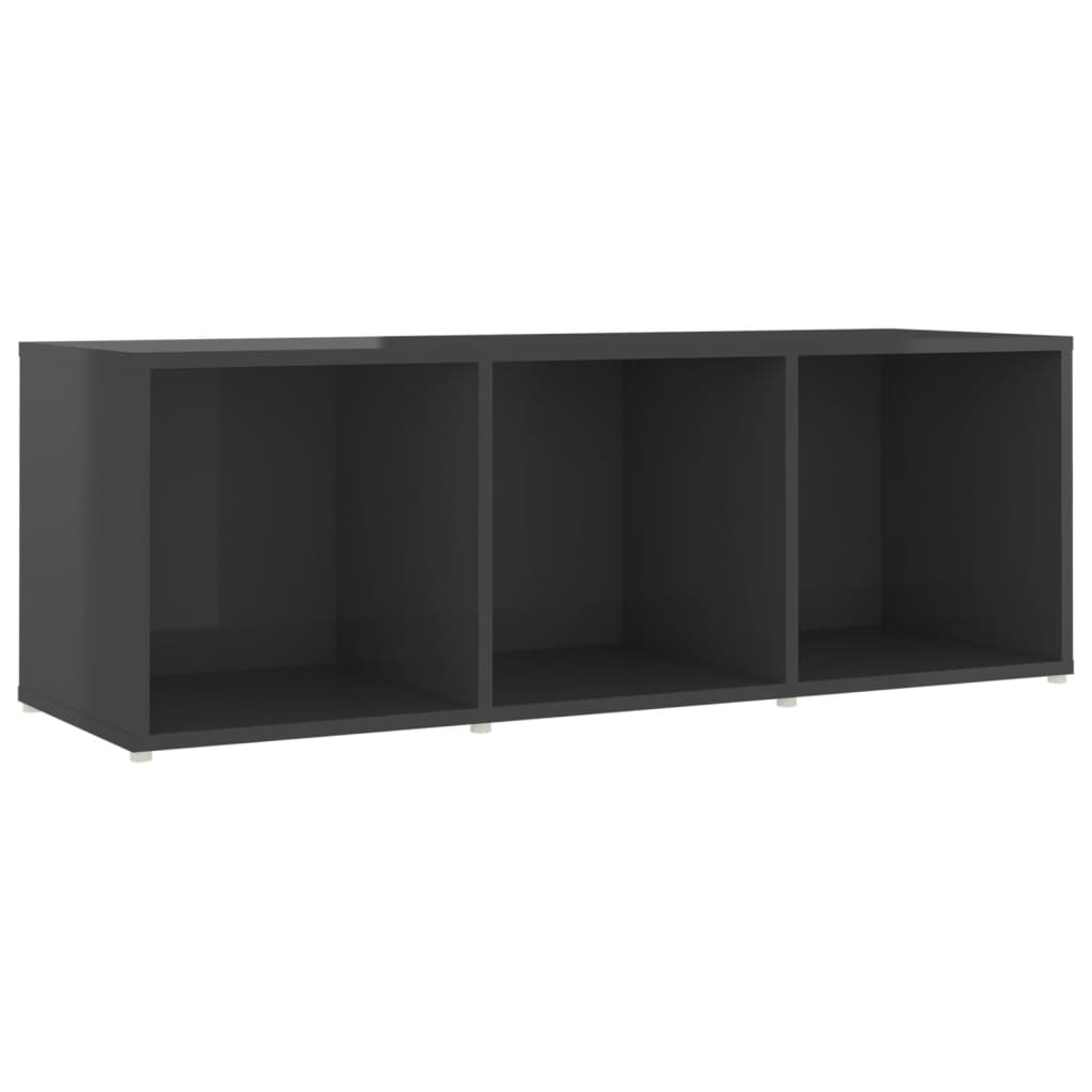 Ensemble de meubles TV 3 pièces, gris brillant, matériau à base de bois