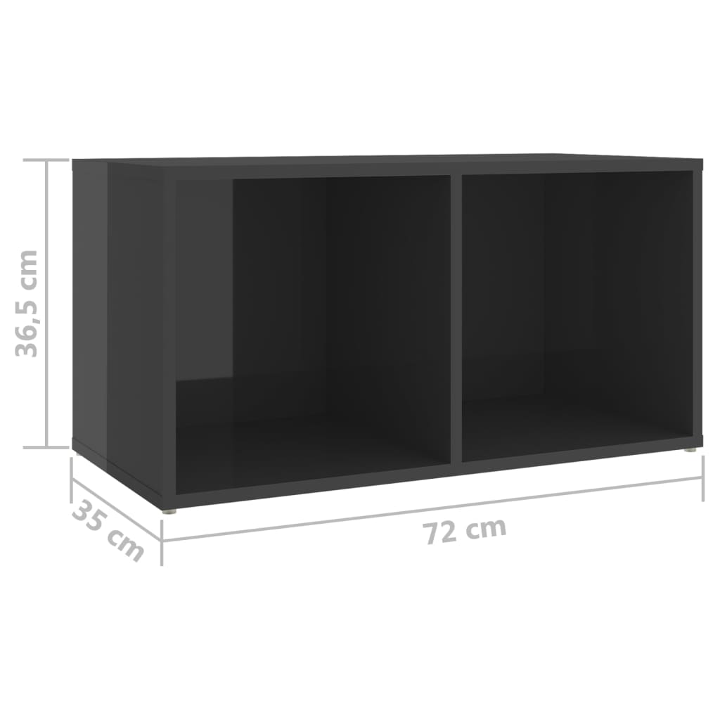 Ensemble de meubles TV 3 pièces, gris brillant, matériau à base de bois