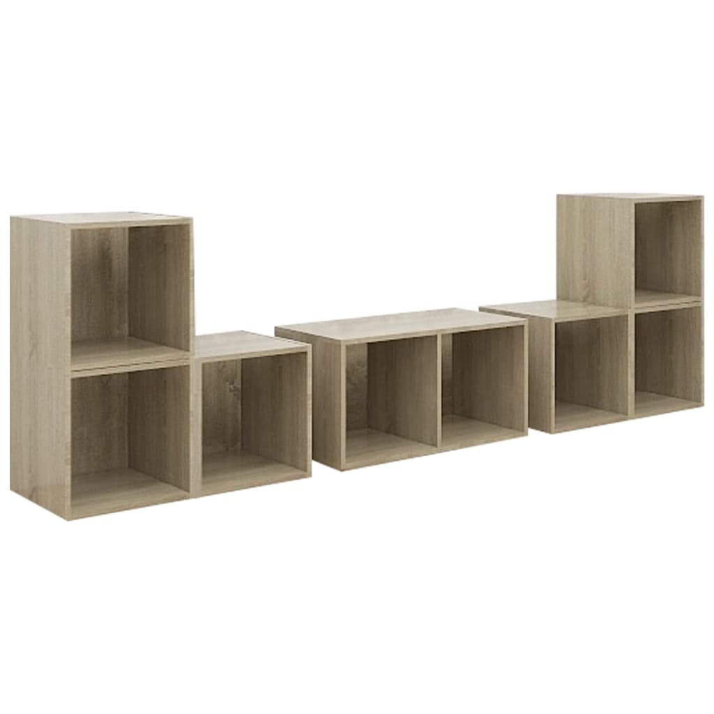 Ensemble de meubles TV 6 pièces en bois de chêne Sonoma