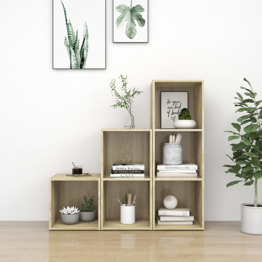 Ensemble de meubles TV 3 pièces en bois de chêne Sonoma