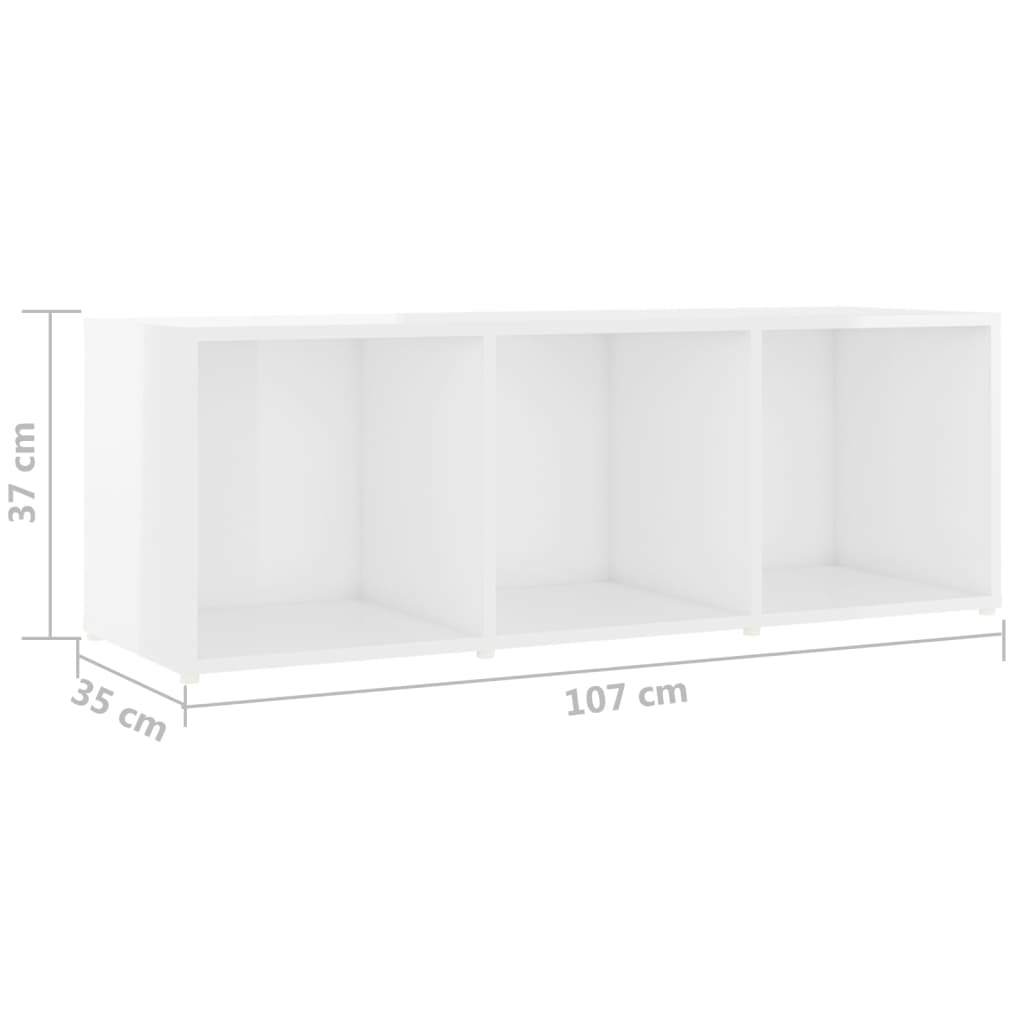 Ensemble de meubles TV 3 pièces, blanc brillant, matériau à base de bois