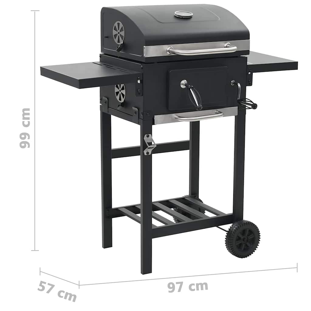 3-in-1 Outdoor-Pizzaofen & Grill Schwarz