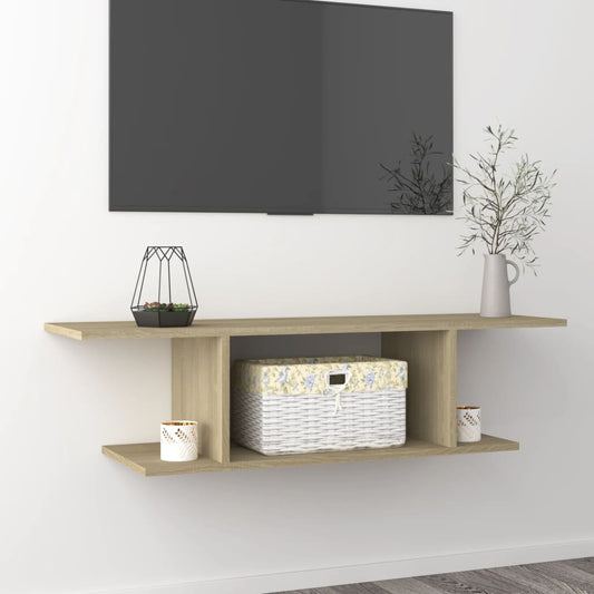 Meuble TV mural en chêne Sonoma 103x30x26,5 cm