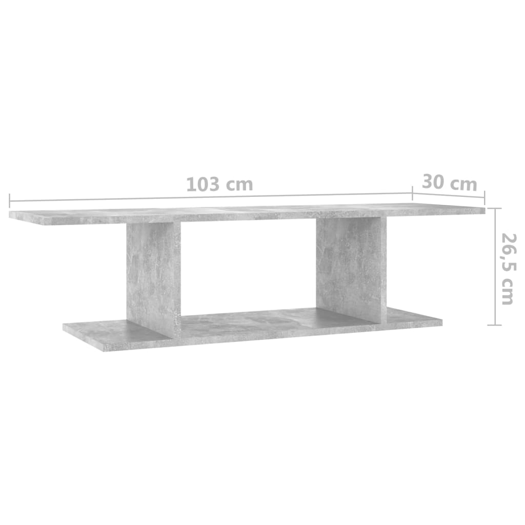 TV wall cabinet concrete grey 103x30x26.5 cm