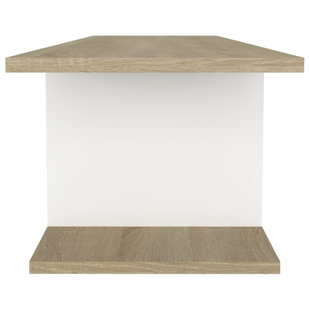 TV-Wandschrank Weiß Sonoma-Eiche 103x30x26,5 cm