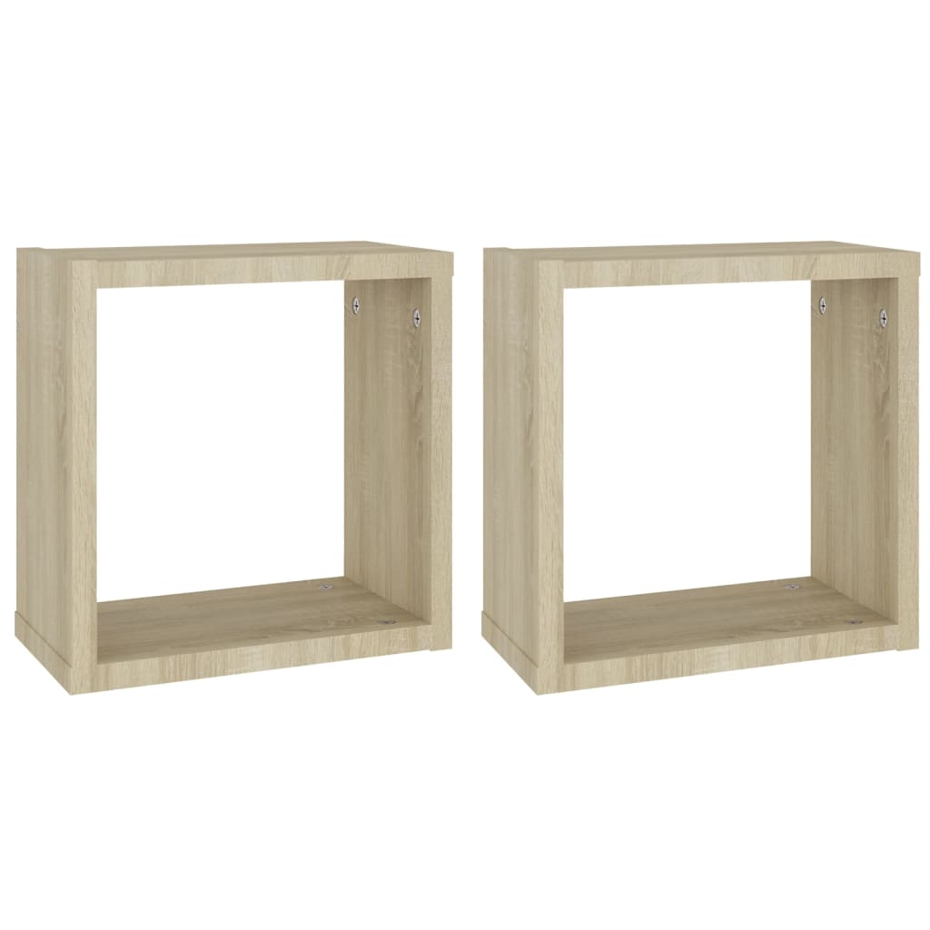 Étagères cubiques 2 pcs. Chêne Sonoma 30x15x30 cm