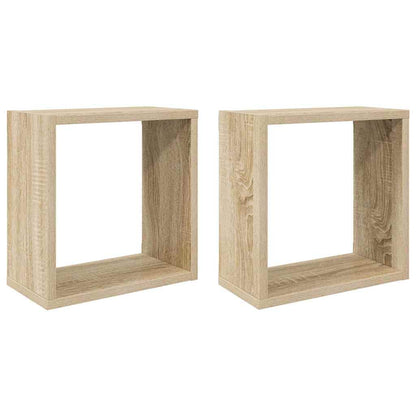 Würfelregale 2 Stk. Sonoma-Eiche 30x15x30 cm
