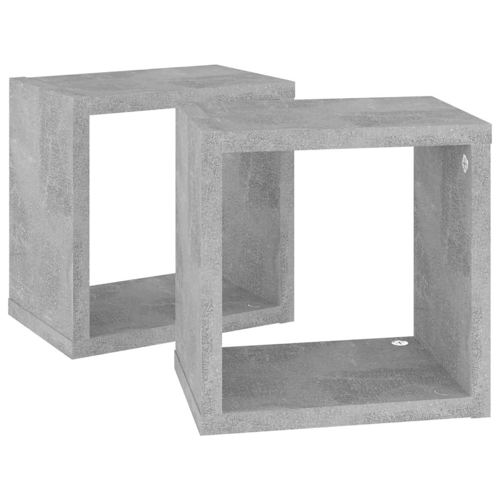 Würfelregale 2 Stk. Betongrau 22x15x22 cm