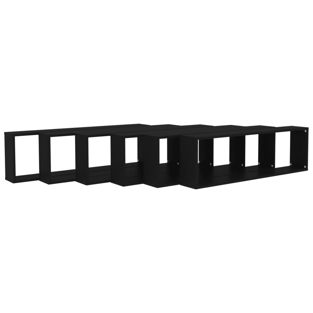 Würfelregale 6 Stk. Schwarz 100x15x30 cm Holzwerkstoff